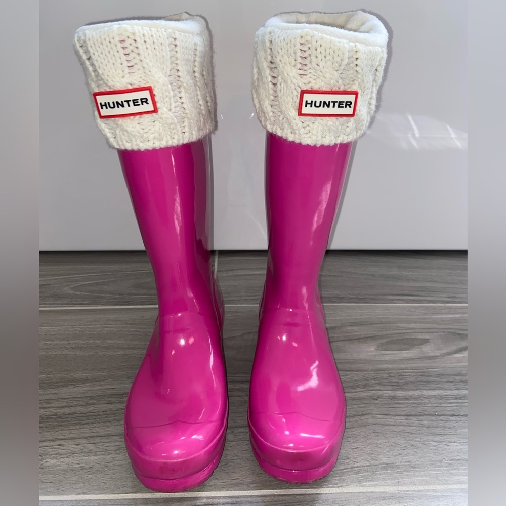 Hunter Rain boot Half-Cardigan 6 Stitch Cable Boot Socks